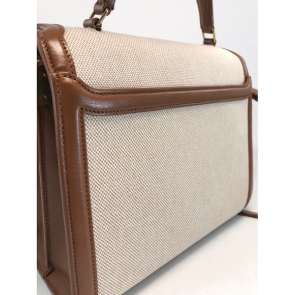 SAINT LAURENT Cassandre Leather And Canvas Satchel - Picture 4 of 12